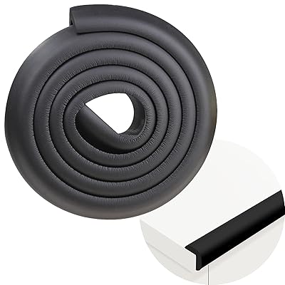 コーナーガード コーナークッション クッション 家具の角を保護 ケガ防止 衝撃吸収 L型 両面テープ付き ブラック 長さ2m