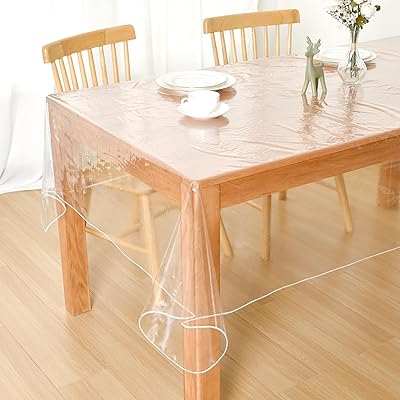 テーブルクロス 透明 テーブルカバー PVC製 清潔にしやすい テーブル保護カバー ビニールカバー テーブルマット 汚れ防止 撥水加工 防塵 耐久 耐熱 140×140cm