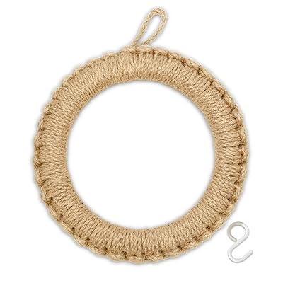 100%天然素材 鍋敷き 土鍋用 ドーナツ型 ループ付き フック付属 吊り下げ収納で省スペース おしゃれ 耐..