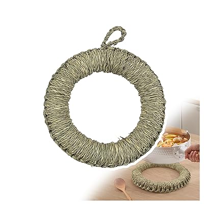 藁の鍋敷き 鍋敷き 釜敷き おしゃれ 耐熱 自然素材草編 20cm 25cm 滑り止め 収納便利 手作り 断熱マッ..