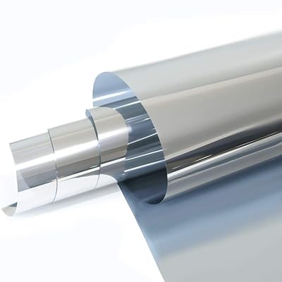 窓断熱シート 窓断熱フィルム 窓遮熱シート窓用フィルム マジックミラーフィルム 目隠しシート UVカット 紫外線カット ミラー効果 建築建物ガラスフィルム 防災 地震 防災フィルム 窓 飛散防止シート (70cm X3m,両面シルバー)