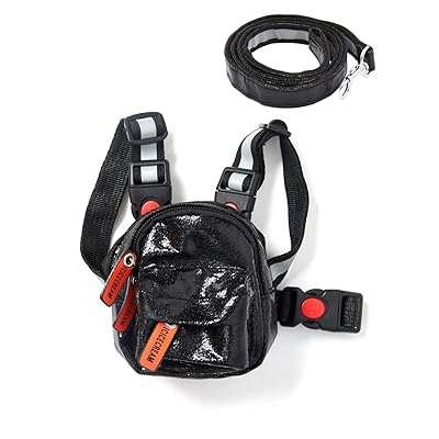 カラフルな軽量犬用バックパック可愛い ハーネス 防水材質 ドッグリュック 通気性高 サイズ調整 小型、中型、大型犬 ハイキング用 ドッグバッグ (蛍光ブラック, L)