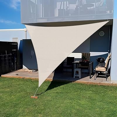 ひ雨よけ シェード 5x5x5m ベージュ サンシェード 三角タープ 撥水シェード