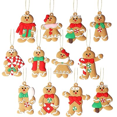 12個入クリスマスツリー飾り ジンジャーブレッドマン かわいい クリスマス オーナメント ツ