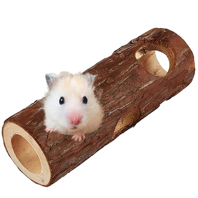 ハムスター 歯磨き 天然木製 無添加 小動物用 1セット トンネル おもちゃ 穴付き かじり木 ス