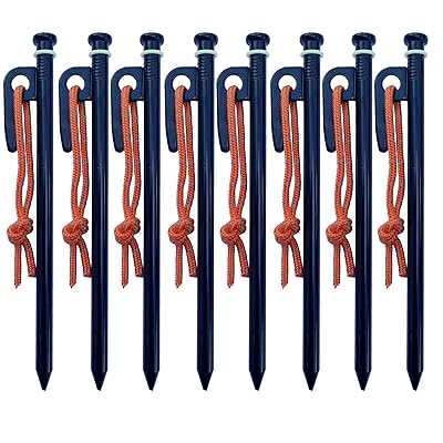 テントペグ スチール製 ソリッド 20cm/25cm/30cm キャンプ設営用具 夜光ゴムリング付き 収納袋付