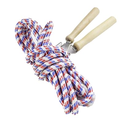 団体 なわとび 木柄ロングなわとび 大縄跳び 木柄 競技 スポーツ 綱 ロープ 5M,7M,10M (A, 5M)