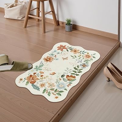 玄関マット 室内 洗える 50х80cm 夏用 ふわふわ バスマット 滑り止め 吸水 漏れ防止 オールシ