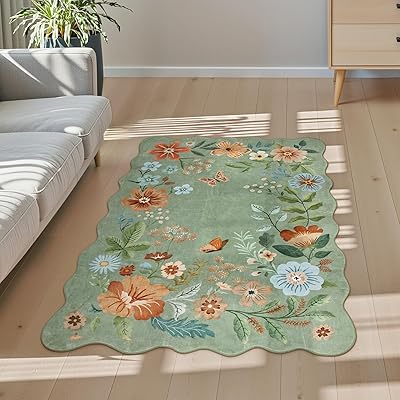 ラグ 洗える 約1畳 90х150cm カーペット 夏 薄手 モダン ふわふわ 滑り止め 防音 抗菌防臭 リビ