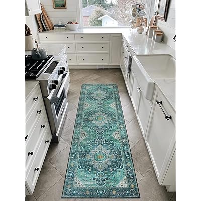 キッチンマット 180 x 60 cm 台所マット l字, カーペット ペルシャ風 ラグ おしゃれ じゅうたん