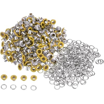両面ハトメ ハトメ玉 約200個セット 底鋲パーツ カバン 靴 ベルト 手芸用品 DIY 手作り (イエロ