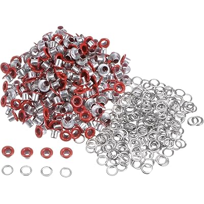 両面ハトメ ハトメ玉 約200個セット 底鋲パーツ カバン 靴 ベルト 手芸用品 DIY 手作り (レッド