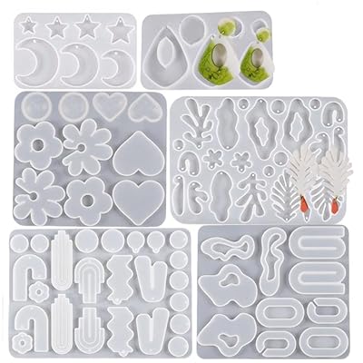 樹脂イヤリング型、シリコン樹脂ジュエリーモールドセット、イヤリング作成キット、樹脂