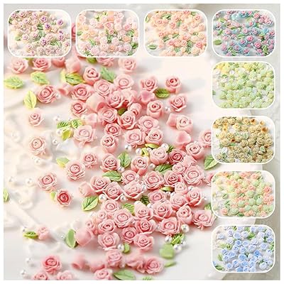 花 アクリル樹脂パーツ 9セット 樹脂製 バラ 立体的 オシャレ 小物 アクセサリー パーツ 部品