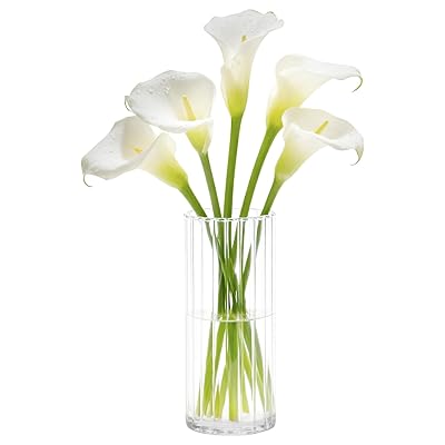 花瓶 ガラス 高さ20cm 直径9cm 円柱 北欧 フラワーベース 枝物 一輪挿し 生け花 ガラスベース