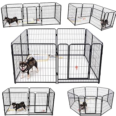 ペットサークル 中大型犬用 スチール製 犬 ケージ 犬用フェンス コンパクト 組立簡単 複数連