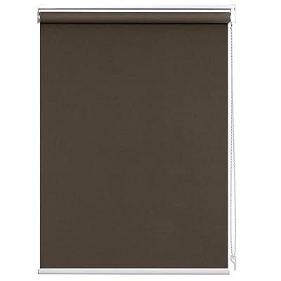 ロールスクリーン ロールカーテン 130x220cm ブラウン 完全遮光 1級遮光 防音 遮熱 表裏同色 防