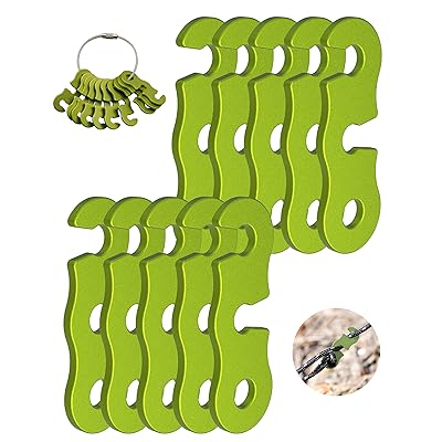 自在金具 10個入 アルミ合金ロープテンショナーキャンプテントガイラインコードアジャスタ