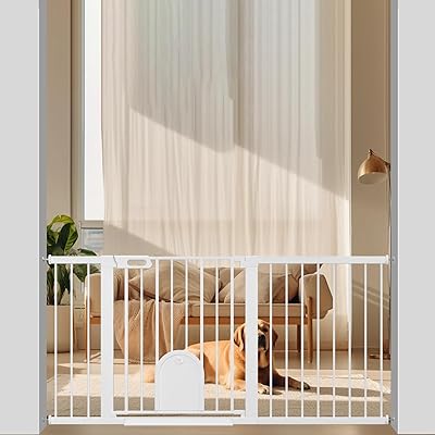 ベビーゲート ペットドア付き ペットゲート 高さ76cm 猫 犬 ゲート 猫 脱走防止 ゲート 猫が通