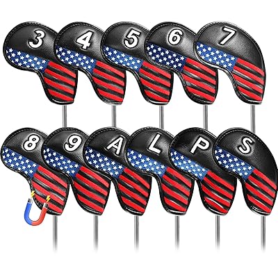 ゴルフアイアンカバー マグネット式開閉 ゴルフヘッドカバー ウェッジカバー 高級 PUレザー