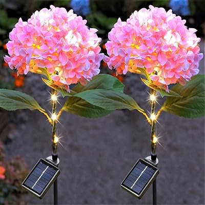 ガーデンライト ソーラーライト 紫陽花 2個セット 暖色 屋外 ガーデニング IP65防水 埋め込み