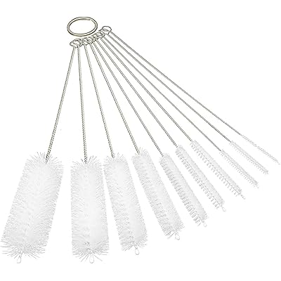 カップブラシ 10本セット 細口瓶洗浄 ストロー ホース専用 極細タイプ 隙間ブラシ ロングチ