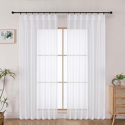 ホワイト レースカーテン 2枚組 幅100×丈183cm 春夏 小窓 外から見えにくい 透けない UVカット