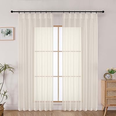 クリーム レースカーテン 2枚組 幅100×丈213cm 春夏 小窓 外から見えにくい 透けない UVカット