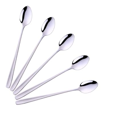 パフェスプーン ロングスプーン かき氷スプーン 5本組 20cm 高品質18-10ステンレス製 鏡面仕上