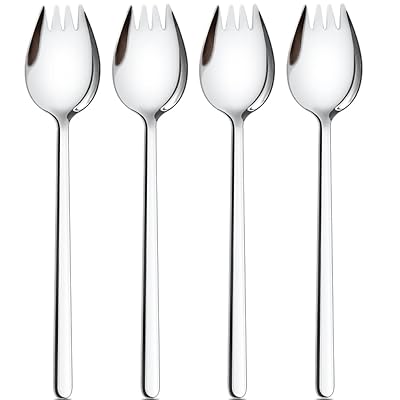 先割れスプーン 4本 18.8cm スイカスプーン サラダサーバー ケーキ ステンレス鋼製 サラダ フ