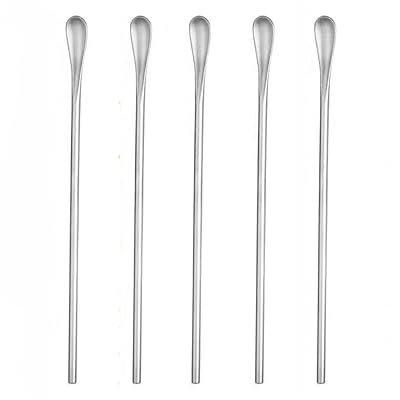 マドラー ロングスプーン 5本セット 18-8ステンレス製 長22cm 長いスプーン シルバー パフェ バ
