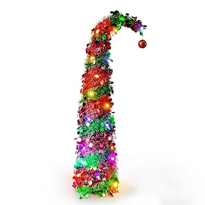 1.5メートルの傾きクリスマスツリー 曲線デザインの風人工 5メートルのカラーLEDライトスト