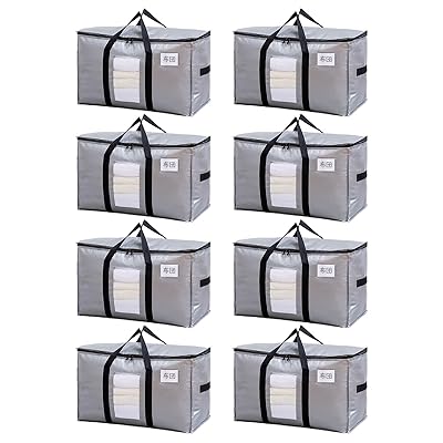 大きいバッグ 布団収納袋 引越しバッグ 収納ケース 特大容量 透明窓 持ち手付き 衣装ケース