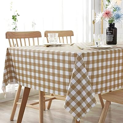 テーブルクロス ビニール 撥水 テーブルカバー 長方形 北欧 耐熱 すべり止め 長さ調節 撥水加工 おしゃれ PVC 厚手 120x160cm ブラウン 格子柄ブランド色ブラウンチエック柄モデルNTHF-003LSXH商品説明【商品概要】【...