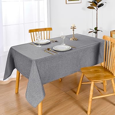 テーブルクロス 長方形 撥水 無地 モダン・シンプル 汚れ防止 テーブルカバー 類麻 耐熱 丸