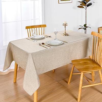 テーブルクロス 長方形 撥水 無地 モダン・シンプル 汚れ防止 テーブルカバー 類麻 耐熱 丸
