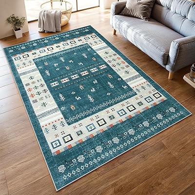 カーペット 洗える 1.5畳 ラグ 140х200cm エスニック風 民族 ホットカーペット対応 滑り止め 床