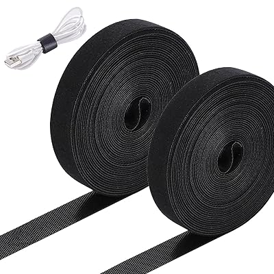 ケーブルバンド マジック 結束バンド 黒 幅10mm×長さ10M ケーブルバンド まとめる ストラップ