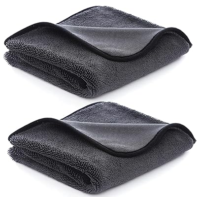 洗車タオル マイクロファイバー 【超大判・超吸水】 2枚入 60CM*160CM 単面 極厚 超便利 専用ド