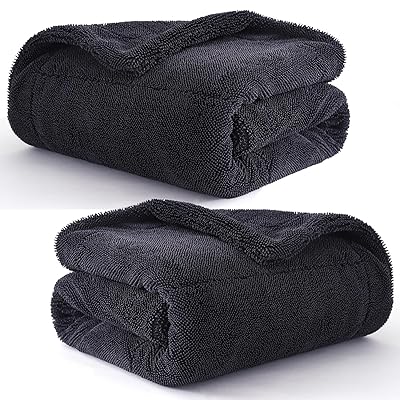洗車タオル マイクロファイバー 【超吸水】 2枚入 40CM*40CM 両面 二重構造 極厚 超便利 専用ド