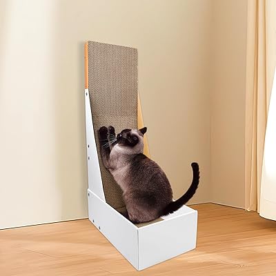猫 爪研ぎ つめとぎ 縦型 ねこ 爪とぎ 段ボール L字型 両面使える 交換可能 壁 ネコ 運動不足 ストレス解消 組立簡単ブランド色ホワイトモデルMZBOX-L60商品説明【商品概要】【サイズ】L字型25.5*44*60cm(縦*横*高さ)、厚さ約3cm。子猫でも大型猫でも、気軽に使うことができます。【省スペース】壁面設置型なので、お部屋の空間を有効活用しながら、猫ちゃんの運動不足やストレス解消に役立ちます。長い方を下にして置けば、猫ちゃんのくつろぎスペースにもなります。【長持ち】無害な高密度ダンボール素材を使用しており、丈夫で長持ちするので経済的。両面使用可能なので、長く使えてコスパも抜群です、猫ちゃんの爪とぎをより長く楽しんでいただけます。【簡単組み立て】組み立てはとても簡単で、付属のネジとドライバーだけで短時間で設置可能です。初めての方でも安心して組み立てられます。【掃除ラク & 安心設計の爪研ぎ】削りカスが散らからないので掃除が楽になります。箱に収まって身を隠せるスペースがあり、猫ちゃんも居心地よく安心して過ごせます。さらに滑り止めパッドが付属し、活発に動いてもグラつかず安定して使用できます。【商品説明】 猫 爪研ぎ つめとぎ 縦型 ねこ 爪とぎ 段ボール L字型 両面使える 交換可能 壁 ネコ 運動不足 ストレス解消 組立簡単【商品詳細】商品種別：爪とぎ商品名：猫 爪研ぎ つめとぎ 縦型 ねこ 爪とぎ 段ボール L字型 両面使える 交換可能 壁 ネコ 運動不足 ストレス解消 組立簡単製造元：商品番号：MZBOX-L60商品内容：L-60CM色：ホワイト【当店からの連絡】