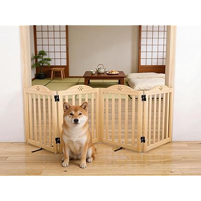 ペットゲート 置くだけ ペットフェンス 室内 幅約201cm 高さ60cm 犬フェンス 折りたたみ収納 仕