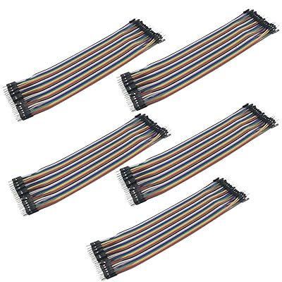 5 X 40PCS 20CM 40ピ ブレッドボードジャンパーワイヤー 多色デュポンワイヤー(オス-オス) Arduino