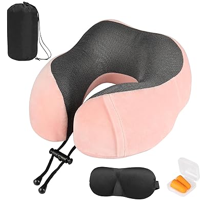 ネックピロー 首枕 低反発 旅行 携帯枕、M型 コンパクト 首まくら カバー洗濯可 持ち運び便