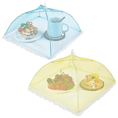 食卓カバー 2本入り 32cm*32cm フードカバー 小さめ 虫除け 通気性/折りたたみ/洗える 蝿帳 食卓