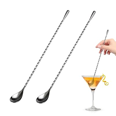 バースプーン 26cm マドラー ステンレス製 ロングスプーン 2本セット, カクテル・ハイボール