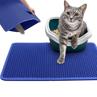 猫砂マット 防水&抗菌 二重層EVA構造 超吸収＆防臭 猫トイレマット 滑り止め設計 猫砂飛散防
