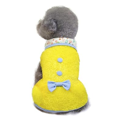 犬服 フリース ワンピース 秋冬 厚手 お姫様 ドッグウェア 可愛い 蝶結び スカート 袖な 防寒