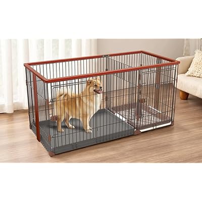 犬ケージ 犬ゲージ 犬用ケージ、二重スペース設計、145×68×70cm、トイレスペース付き、室内