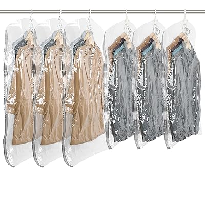 圧縮袋 吊るせる 衣類圧縮袋 6枚入 吊り下げ 洋服収納 真空バッグ 着物収納 コート ジャケッ